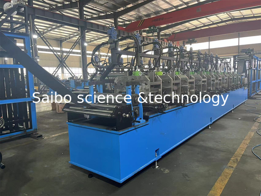 High Speed Solar Hat Roll Forming Machine With 10 Stations In Line Punching