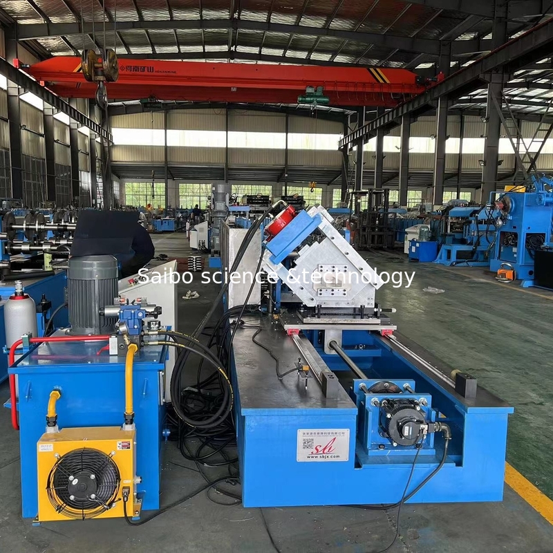 Post Track Cutting Adjustable C Channel Roll Forming Machine With About 14 Stations